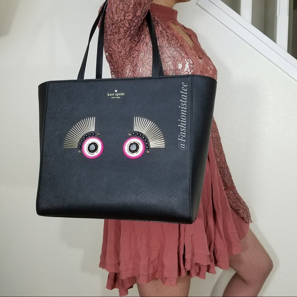 NWT KATE SPADE LARGE TOTE WARM AND FUZZY MONSTER - Picture 2 of 6